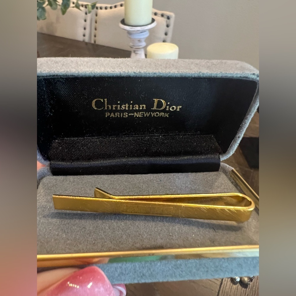 Christian Dior Vintage Gold Tie Clip